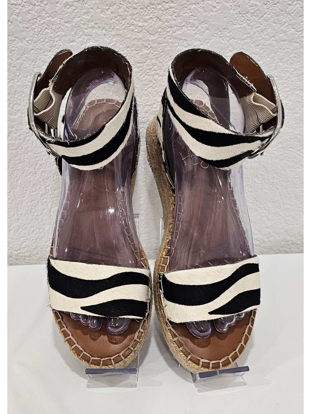 Franco Sarto Marona Zebra Haircalf Espadrille Platform Sandals Women’s 7M - Picture 10 of 14